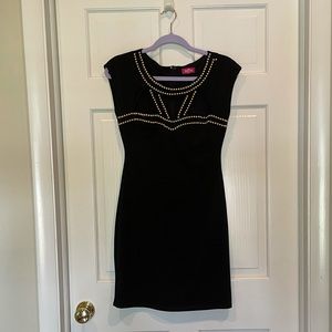 Black Dress W/ Gold Beaded Neckline Bought At Boutique